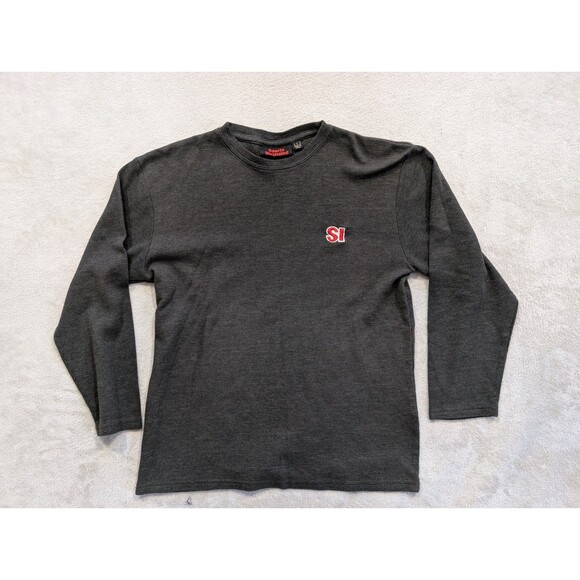 Sports Illustrated Sweater Mens L Large Long Sleeve Gray Red Logo Subscription - Picture 6 of 15